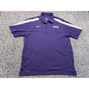 Texas Christian University Shirt Men Large Purple Nike Preppy Short Sleeve TCU
